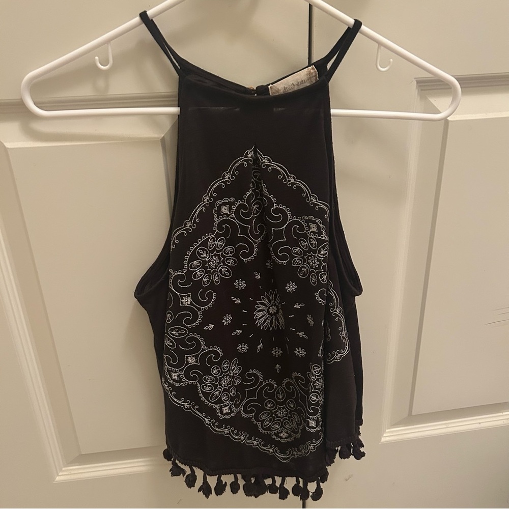 Altards state Sleeveless Top with White Pattern
